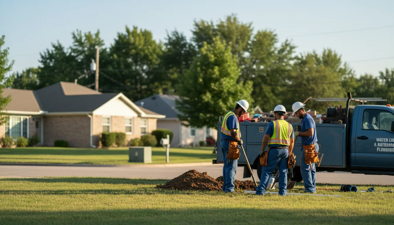 Residential water line and bathroom plumbing service in Pottsville, TX
